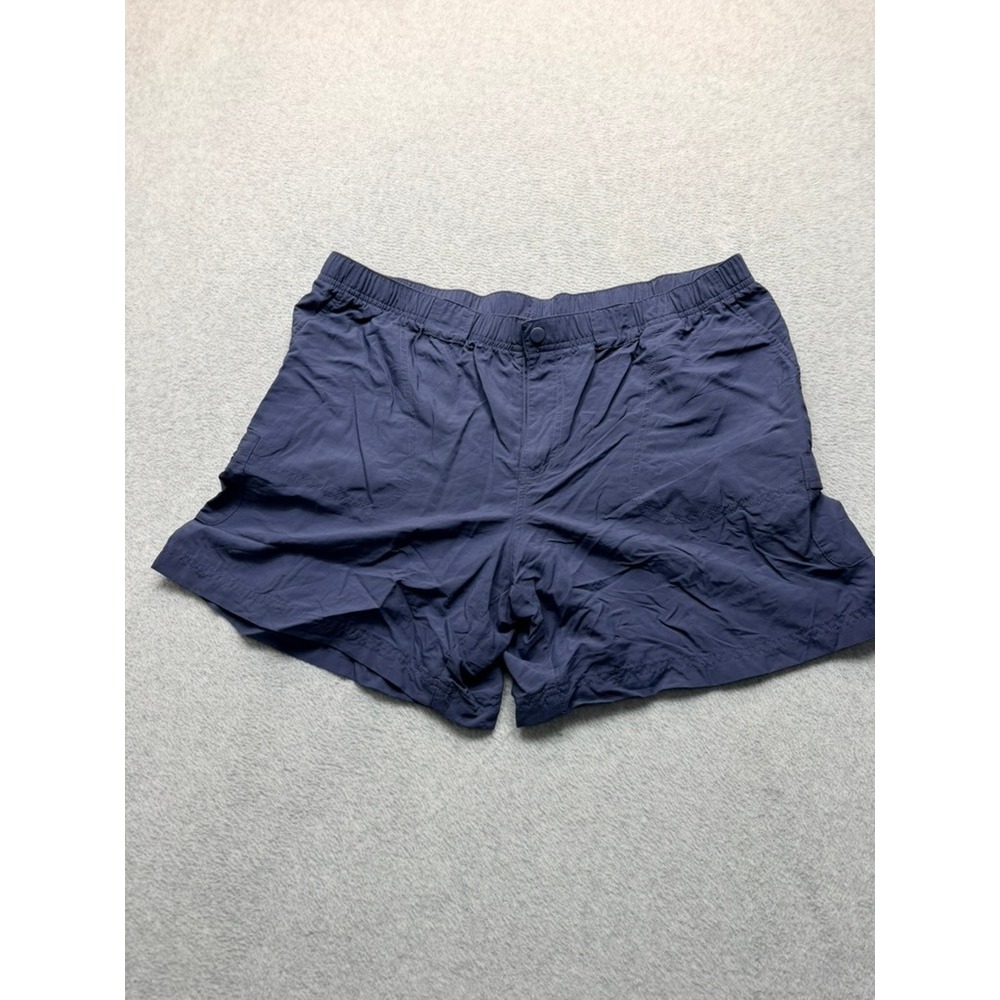 Womens Navy Blue Lightweight Hiking Active Shorts Elastic Waist Snap Closure